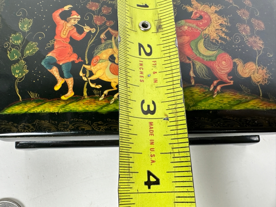 (3) Vintage Hand Painted Russian Wooden Lacquer Boxes [Photo 13]