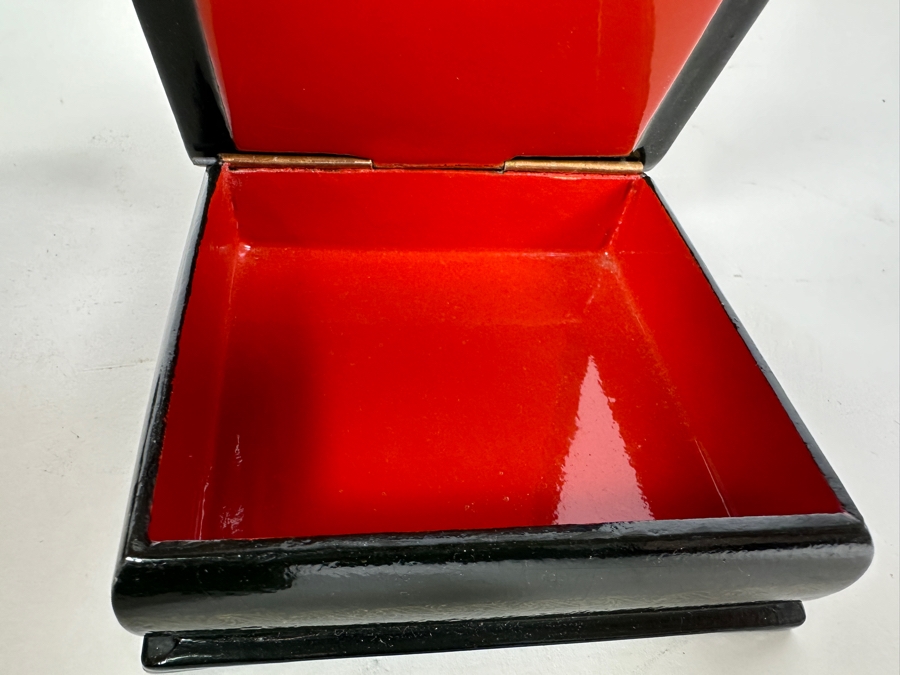 (3) Vintage Hand Painted Russian Wooden Lacquer Boxes [Photo 10]