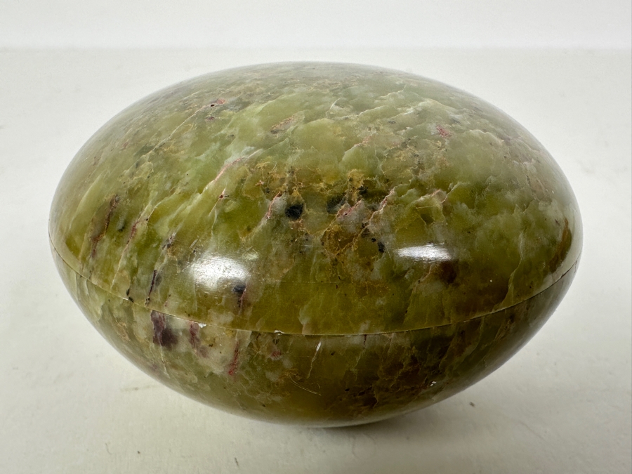 Stone Box (L), Stockholms Glasbruk M & G Hammar Skansen Glass Bottle With Stopper (M) And Chinese Cloisonne Butterfly Box (R) [Photo 12]