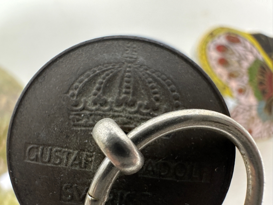 Stone Box (L), Stockholms Glasbruk M & G Hammar Skansen Glass Bottle With Stopper (M) And Chinese Cloisonne Butterfly Box (R) [Photo 5]