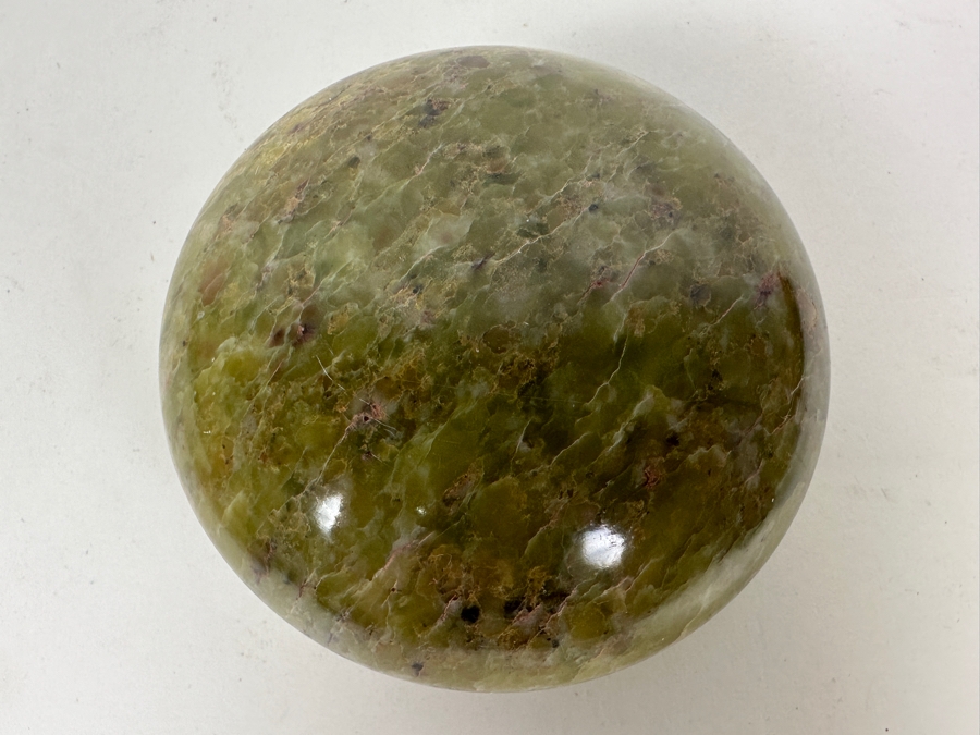 Stone Box (L), Stockholms Glasbruk M & G Hammar Skansen Glass Bottle With Stopper (M) And Chinese Cloisonne Butterfly Box (R) [Photo 13]