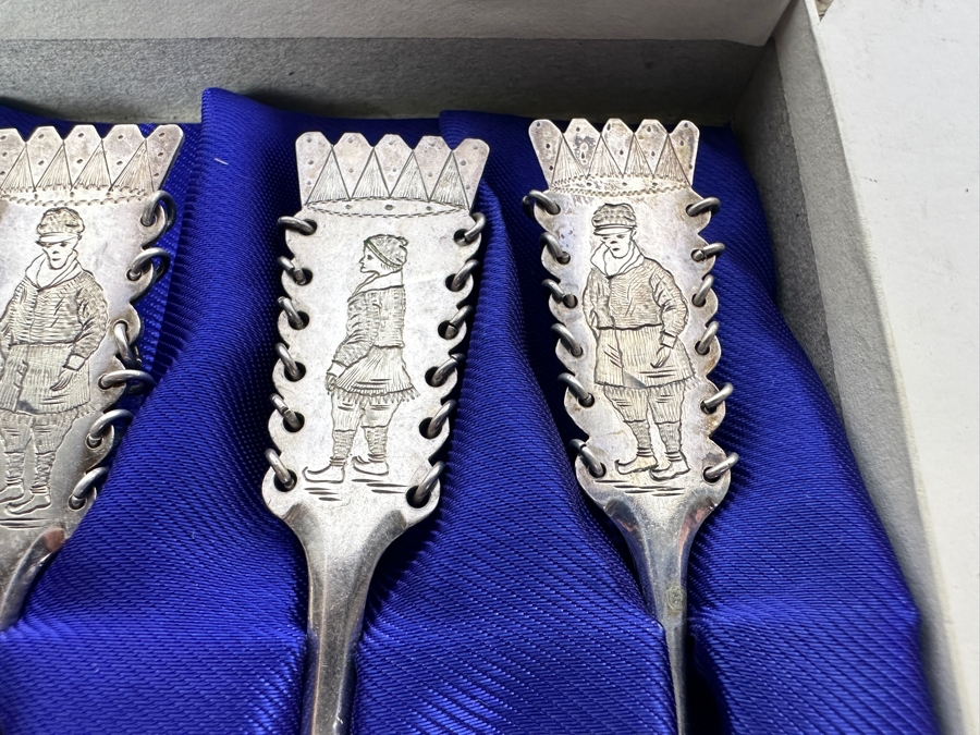 Vintage Swedish Sterling Silver Spoons Set Hallmarked 74.4g [Photo 4]
