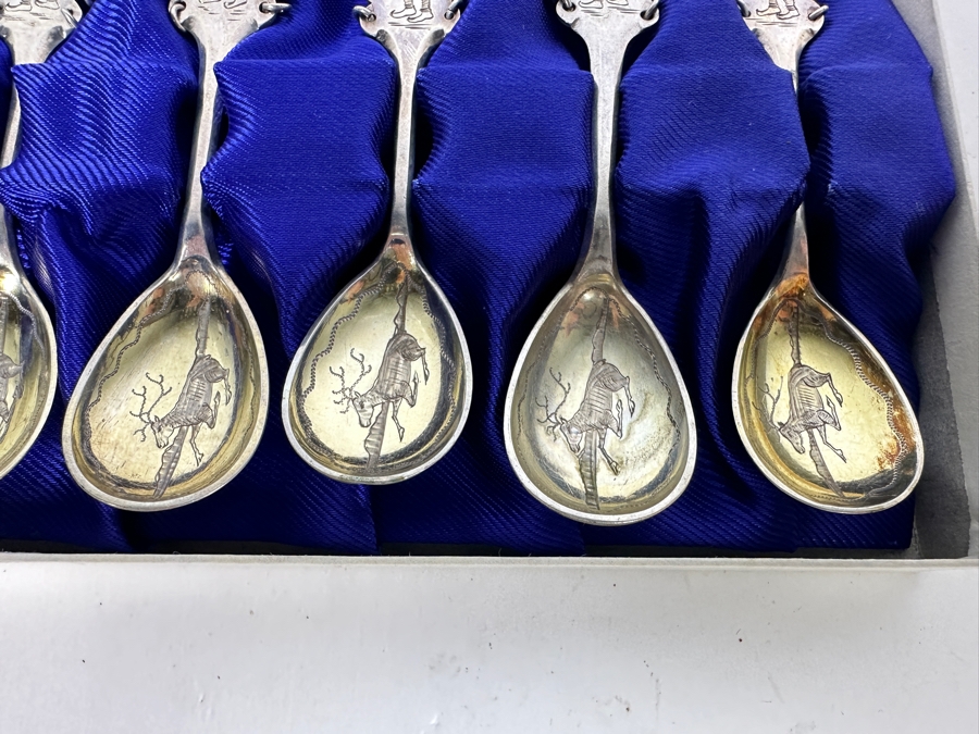 Vintage Swedish Sterling Silver Spoons Set Hallmarked 74.4g [Photo 5]