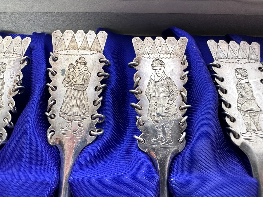 Vintage Swedish Sterling Silver Spoons Set Hallmarked 74.4g [Photo 3]