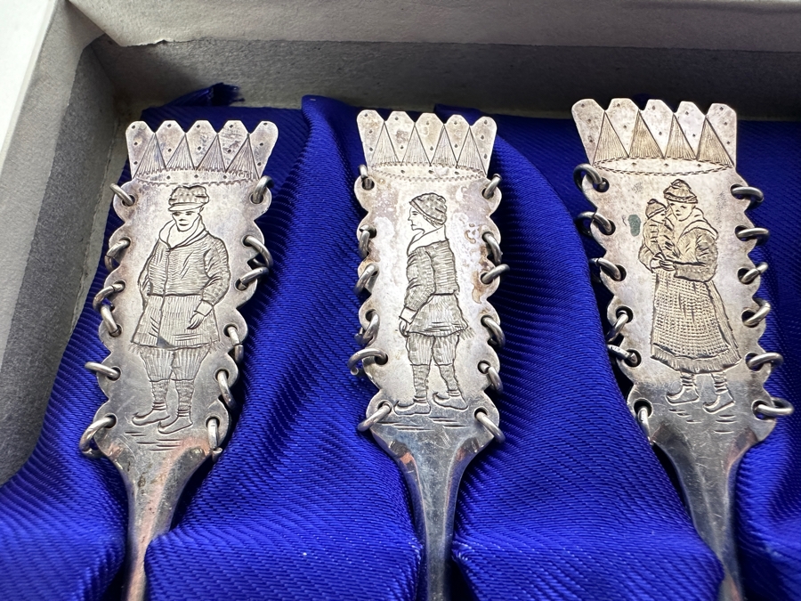 Vintage Swedish Sterling Silver Spoons Set Hallmarked 74.4g [Photo 2]