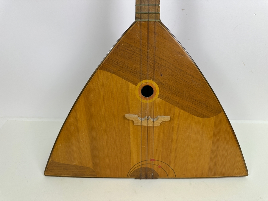 Vintage Cold War Era Russian Balalaika Musical Instrument With Inlaid Sputnik Satellite 27.5L [Photo 4]