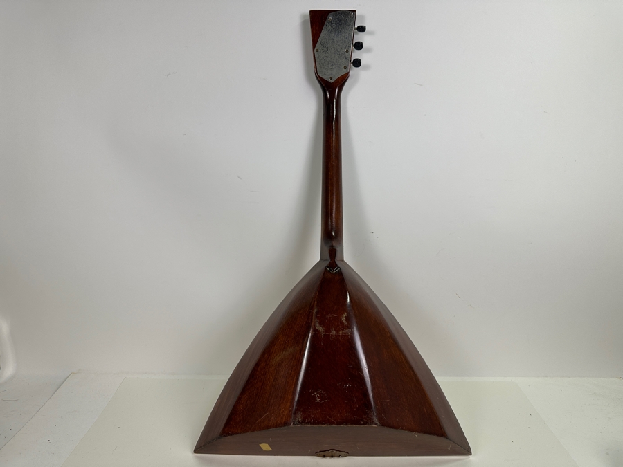 Vintage Cold War Era Russian Balalaika Musical Instrument With Inlaid Sputnik Satellite 27.5L [Photo 6]