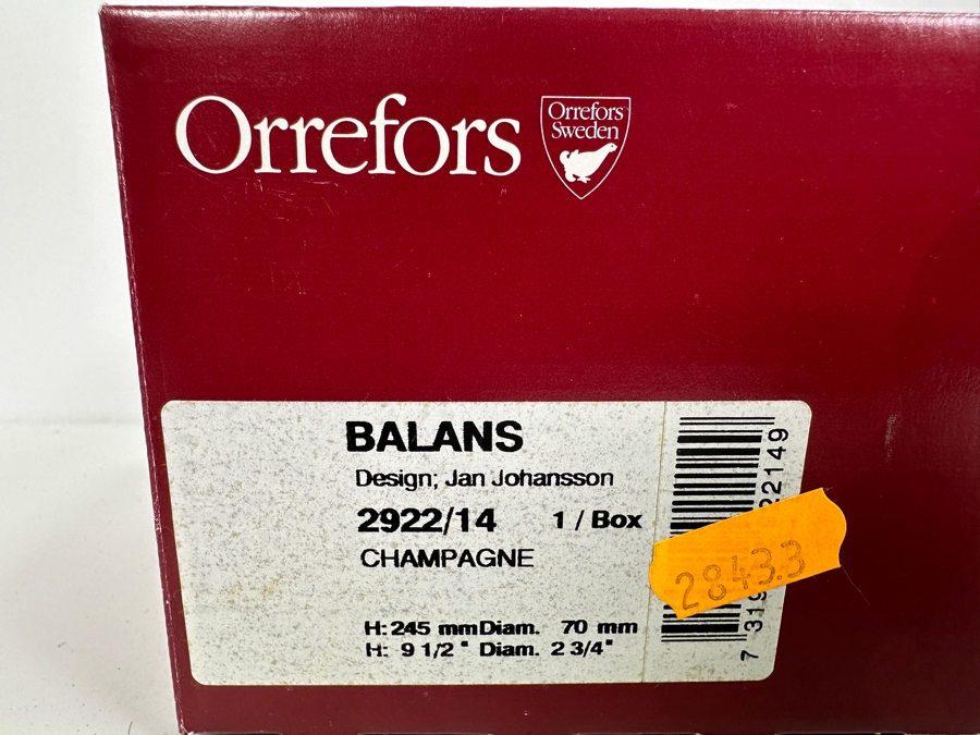 Pair Of Swedish Orrefors Jan Johansson Balans Champagne Flutes [Photo 2]