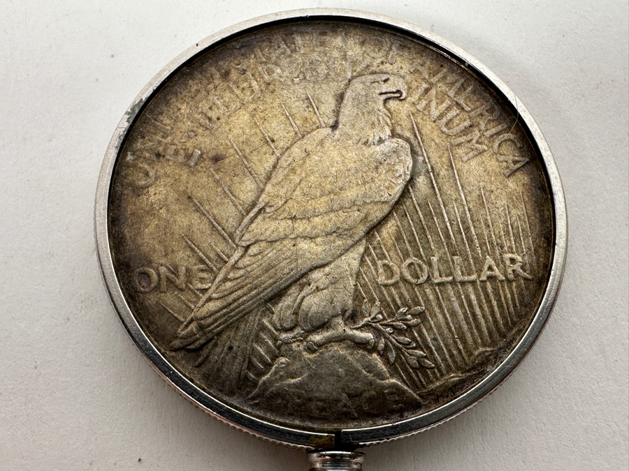 1925 Peace Silver Dollar With Pendant Coin Holder [Photo 6]