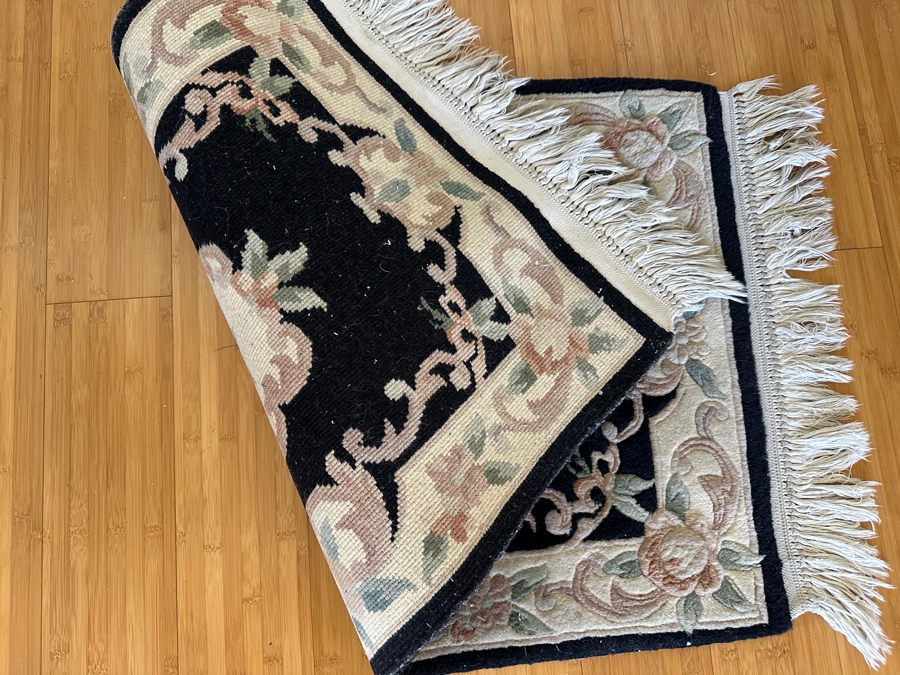 Small Hand Knotted Chinese Wool Rug 39 X 24 [Photo 3]