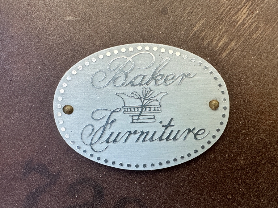 Vintage Baker Furniture Burled Walnet Barley Twist Legs Side Table 21.5W X 18H [Photo 6]