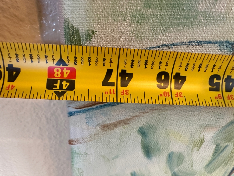 Original Bouquet Of Flowers Painting On Canvas Signed Lower Left Signature Illegible 48 X 48 [Photo 8]