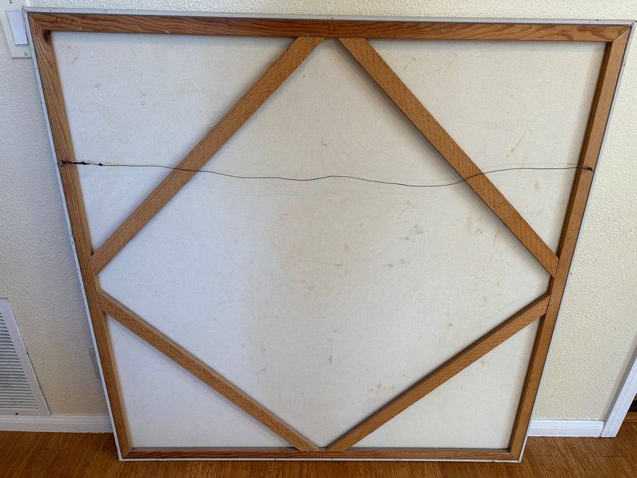 Original Bouquet Of Flowers Painting On Canvas Signed Lower Left Signature Illegible 48 X 48 [Photo 10]