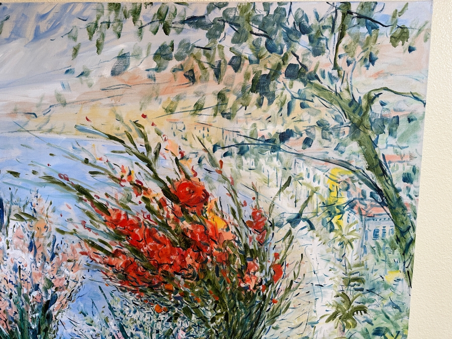 Original Bouquet Of Flowers Painting On Canvas Signed Lower Left Signature Illegible 48 X 48 [Photo 4]