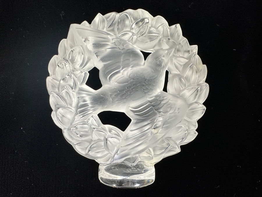 Lalique France Pax Dove In Wreath 3.25H [Photo 6]