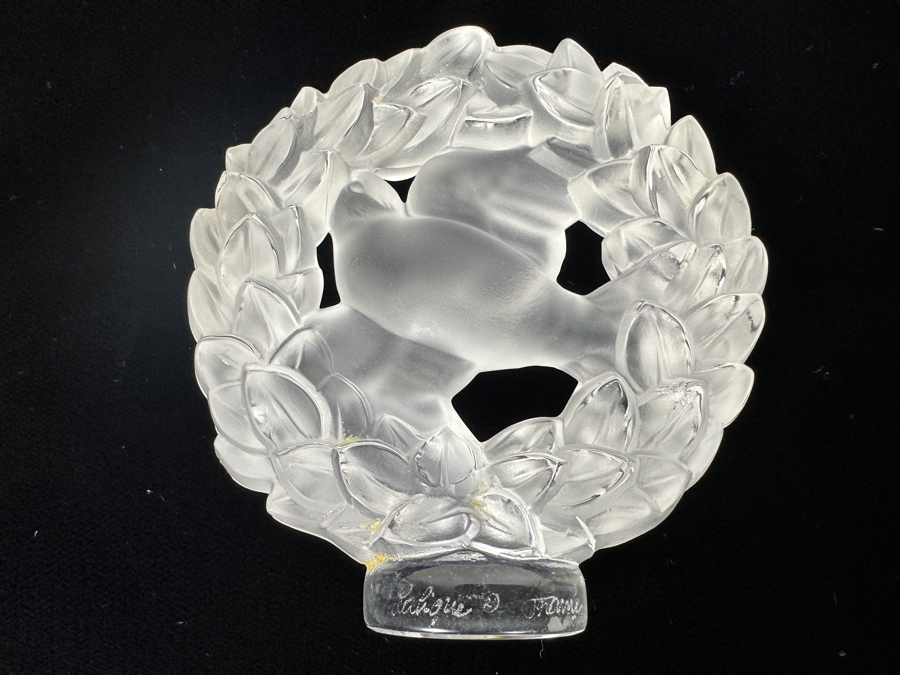 Lalique France Pax Dove In Wreath 3.25H [Photo 2]