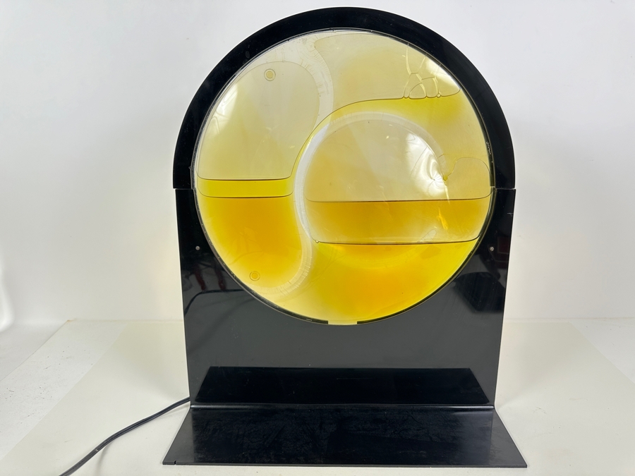 Vintage Acrylic Rotating Circle Cylinder With Water Kinetic Sculpture With Electric Motor In Manner Of Julio Le Parc 14W X 8D X 17H [Photo 2]