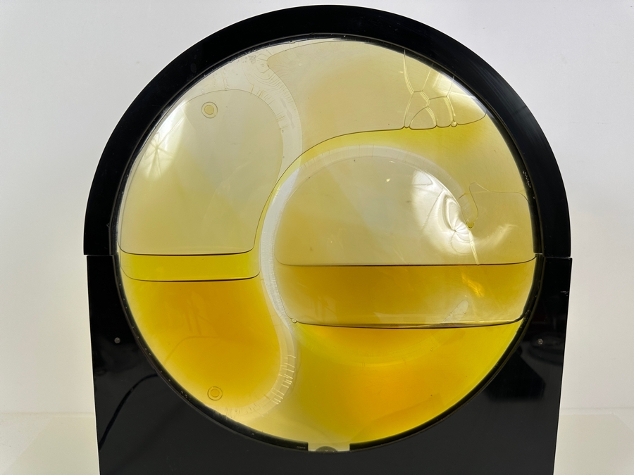 Vintage Acrylic Rotating Circle Cylinder With Water Kinetic Sculpture With Electric Motor In Manner Of Julio Le Parc 14W X 8D X 17H [Photo 3]
