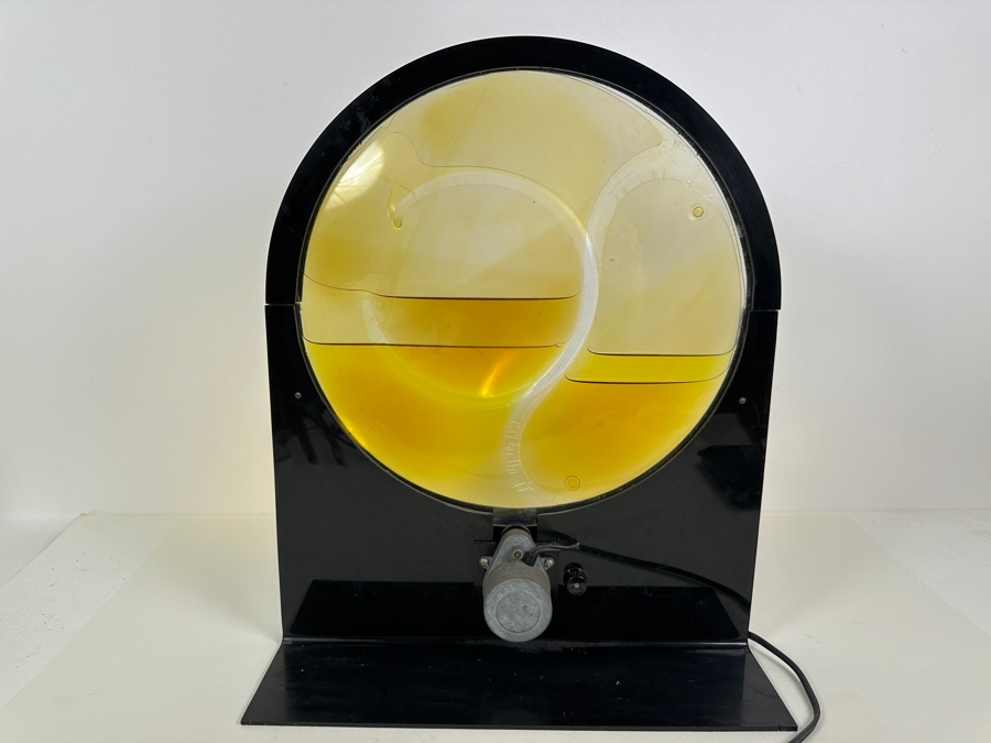 Vintage Acrylic Rotating Circle Cylinder With Water Kinetic Sculpture With Electric Motor In Manner Of Julio Le Parc 14W X 8D X 17H [Photo 4]