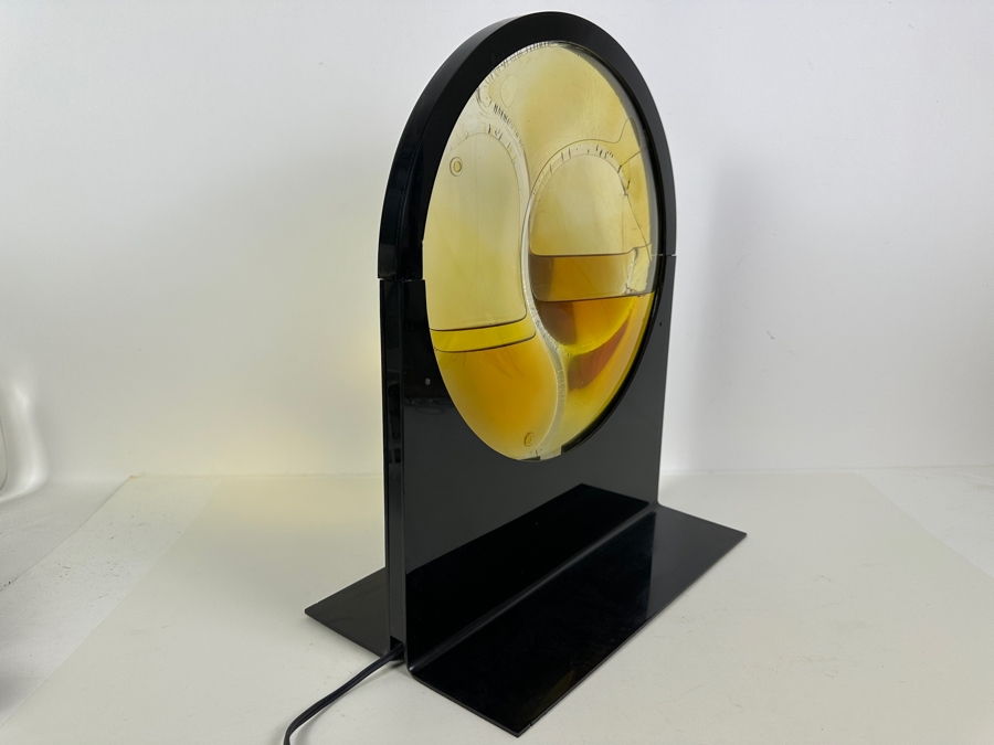 Vintage Acrylic Rotating Circle Cylinder With Water Kinetic Sculpture With Electric Motor In Manner Of Julio Le Parc 14W X 8D X 17H [Photo 9]