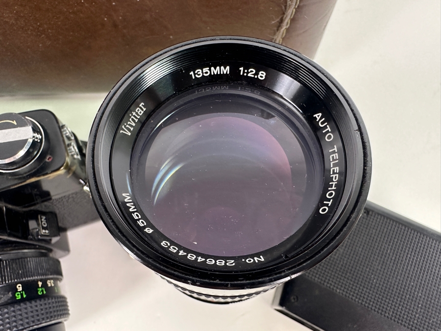 Vintage Vivitar 220/SL Film Camera With Vivitar 135mm & 50mm Lenses, Flash & Camera Bag [Photo 5]