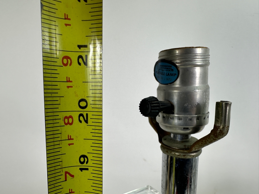 Vintage Karl Springer Style Mid-Century Modern Lucite Stacked Helix Spiral Table Lamps, A Pair (No Shades) 21H [Photo 6]