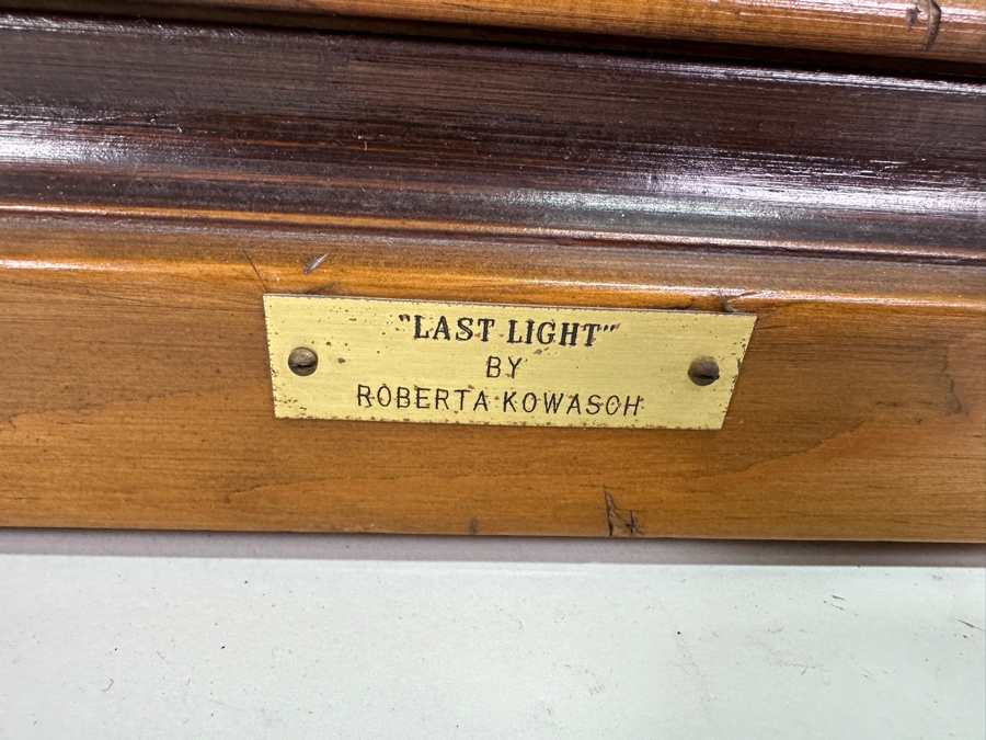 Roberta Kowasch Original Seascape Ocean Oil Painting On Canvas Titled 'Last Light' 30 X 20 Framed [Photo 7]