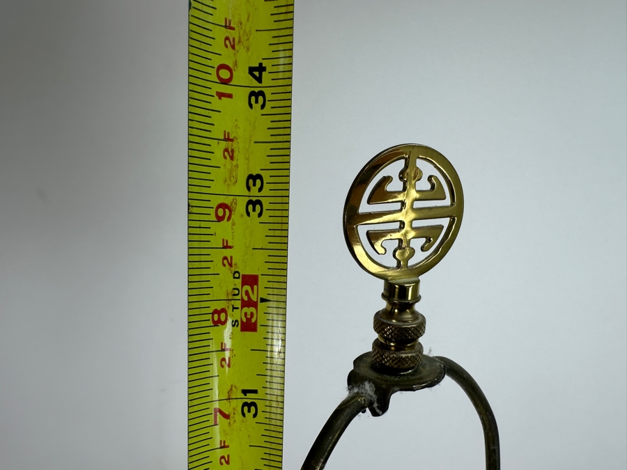 Pair Of Chinese Hand Painted Famille Rose Vase Table Lamps (No Shades) 33.5H [Photo 11]