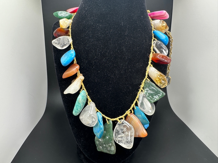 Multi Polished Stone 26' Necklace [Photo 2]