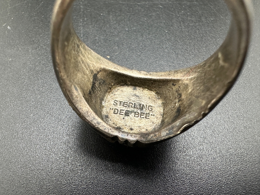 Vintage Sterling Silver USN United States Navy WWII 'Dee Bee' Ring Size 10.5 12.7g [Photo 4]