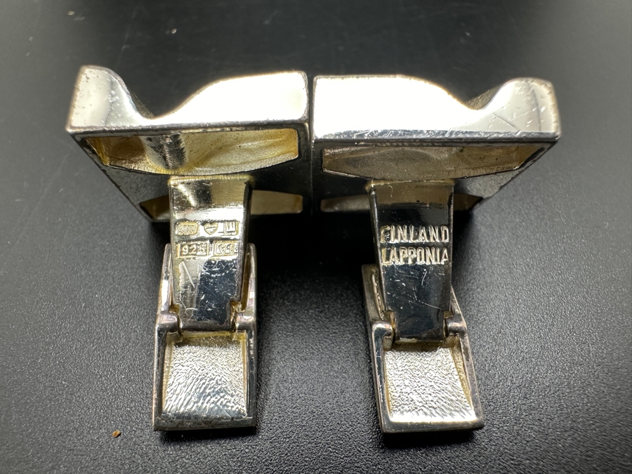 Pair Of Vintage MCM Finland Lapponia Sterling Silver Cufflinks Hallmarked 30.4g [Photo 3]