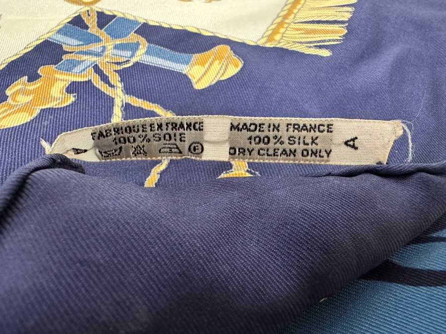 Hermes Paris Silk Scarf Vue Du Carosse De La Galera La Reale 35 X 35 - See Photos For Some Areas Of Staining [Photo 6]