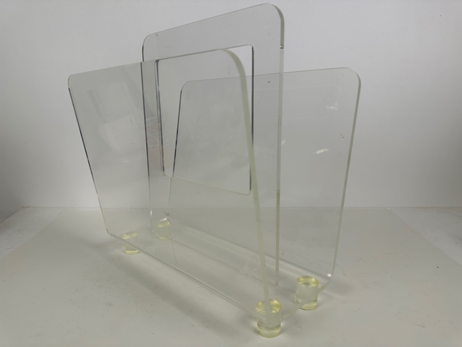Vintage Lucite Magazine Rack 13W X 8D X 13.5H [Photo 2]