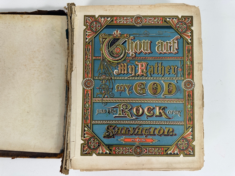 Antique 1888 Holy Bible Philadelphia A. J. Holman & Co. With Damaged Binding 10.25W X 12.5H X 3.25D [Photo 3]
