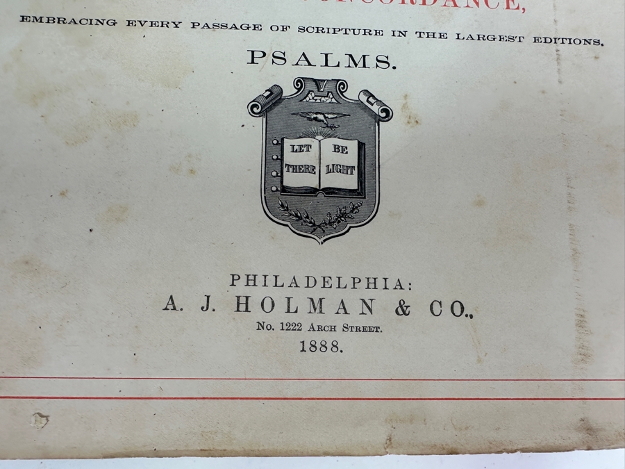 Antique 1888 Holy Bible Philadelphia A. J. Holman & Co. With Damaged Binding 10.25W X 12.5H X 3.25D [Photo 5]