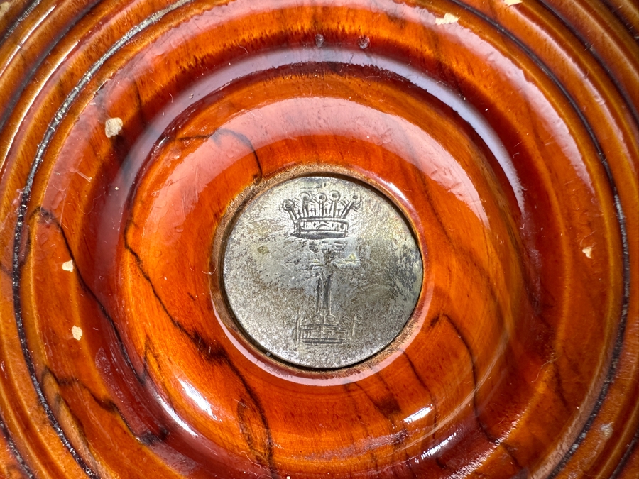 Vintage Silverplate And Wooden Wine Coaster 6.75W [Photo 3]