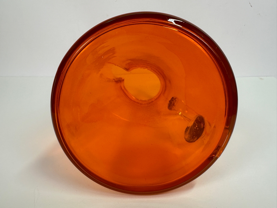 Orange Art Glass Pitcher 9H [Photo 5]