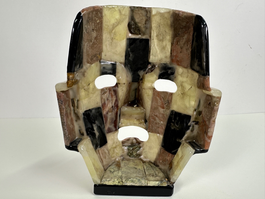 Aztec Mosaic Stone Burial Death Mask With Semi Precious Stones 6W X 8H Retails $520 [Photo 6]