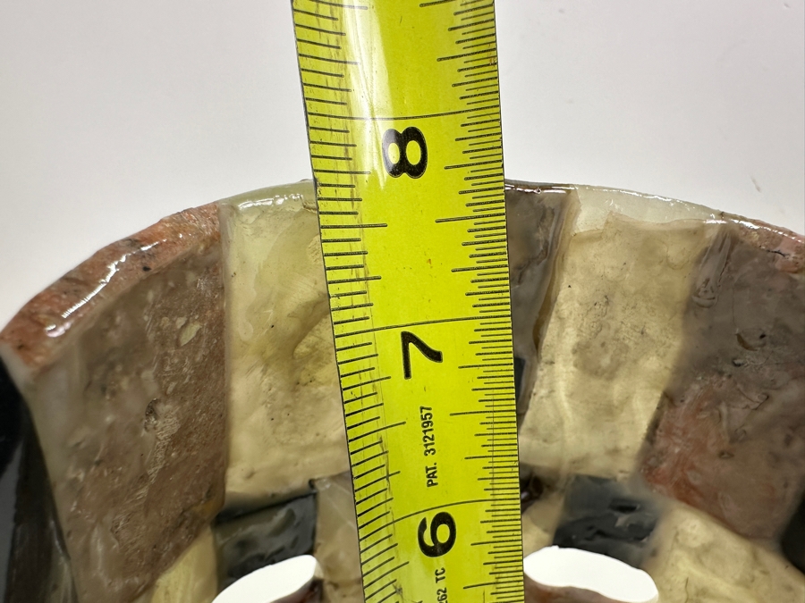 Aztec Mosaic Stone Burial Death Mask With Semi Precious Stones 6W X 8H Retails $520 [Photo 9]