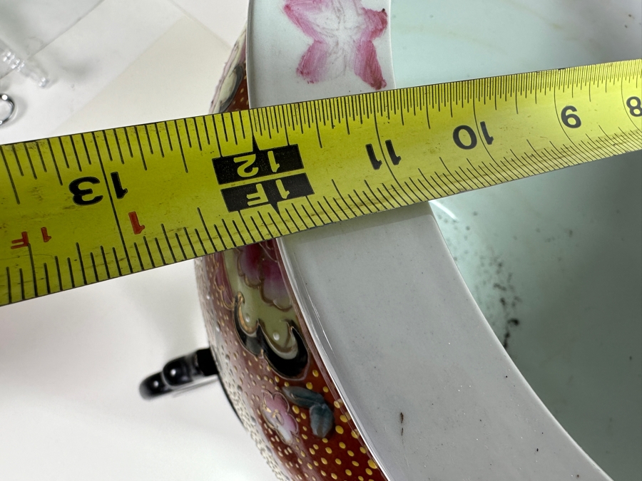 Chinese 12' Flower Pot With Wooden Stand [Photo 7]