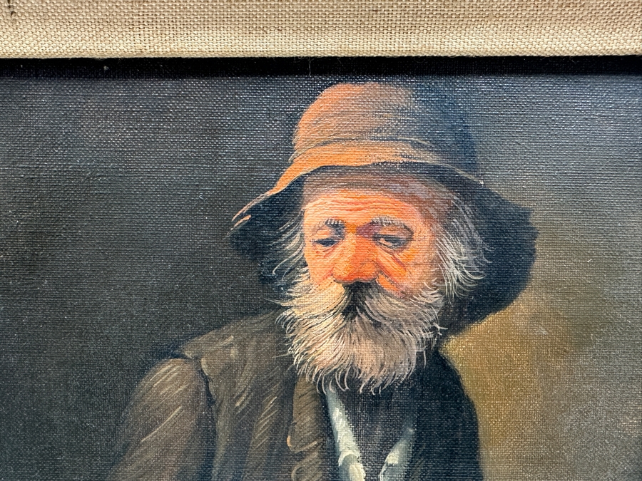 Original Portrait Painting On Canvas Signed Lower Right A. De Barros 10 X 14 Framed 16 X 20 [Photo 3]