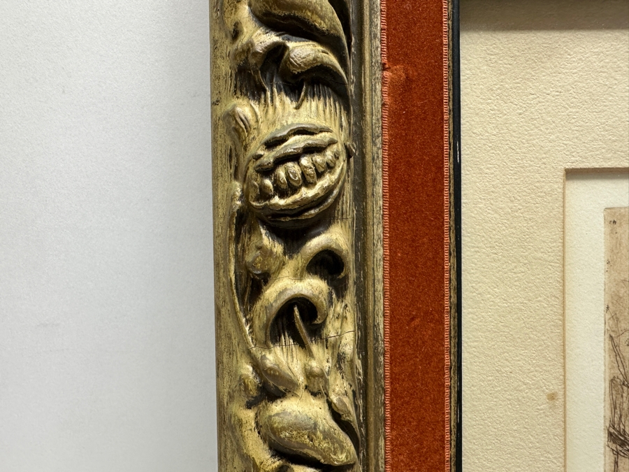 S. Raymond Etching Titled 'Jackson Square' Pencil Signed And Numbered 34 Of 75 7 X 9 Framed 14.5 X 18.5 [Photo 10]