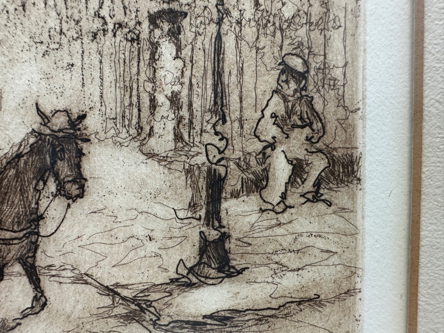 S. Raymond Etching Titled 'Jackson Square' Pencil Signed And Numbered 34 Of 75 7 X 9 Framed 14.5 X 18.5 [Photo 5]