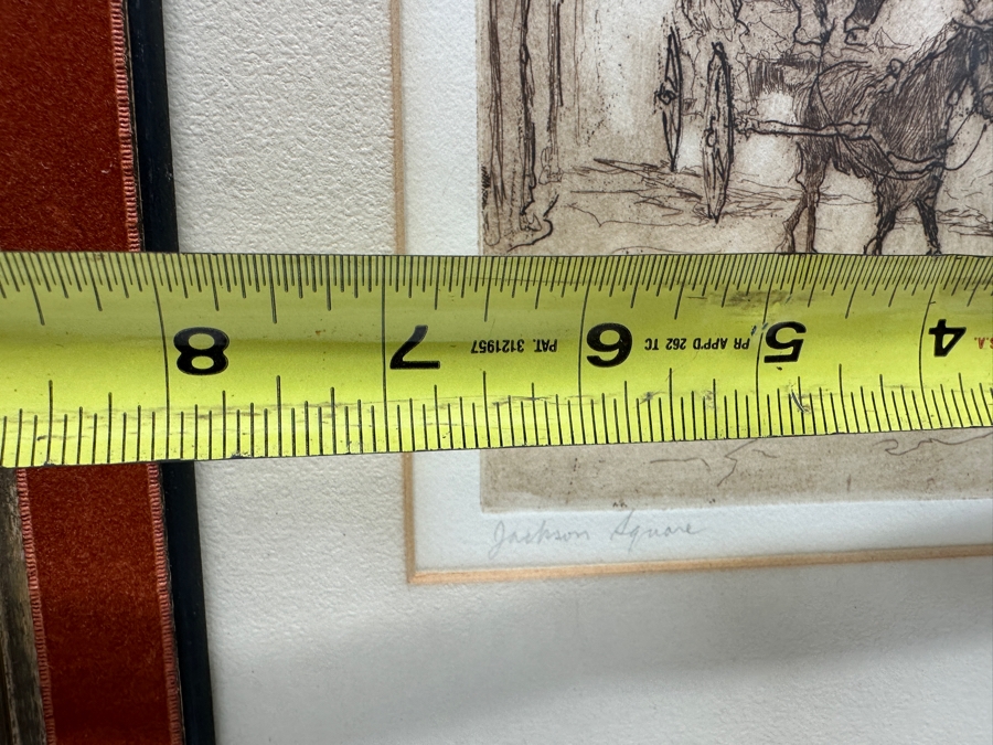 S. Raymond Etching Titled 'Jackson Square' Pencil Signed And Numbered 34 Of 75 7 X 9 Framed 14.5 X 18.5 [Photo 11]