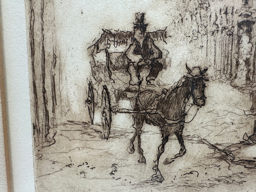 S. Raymond Etching Titled 'Jackson Square' Pencil Signed And Numbered 34 Of 75 7 X 9 Framed 14.5 X 18.5 [Photo 4]