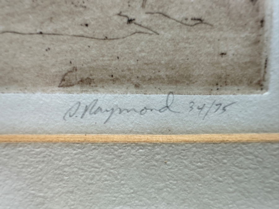 S. Raymond Etching Titled 'Jackson Square' Pencil Signed And Numbered 34 Of 75 7 X 9 Framed 14.5 X 18.5 [Photo 7]