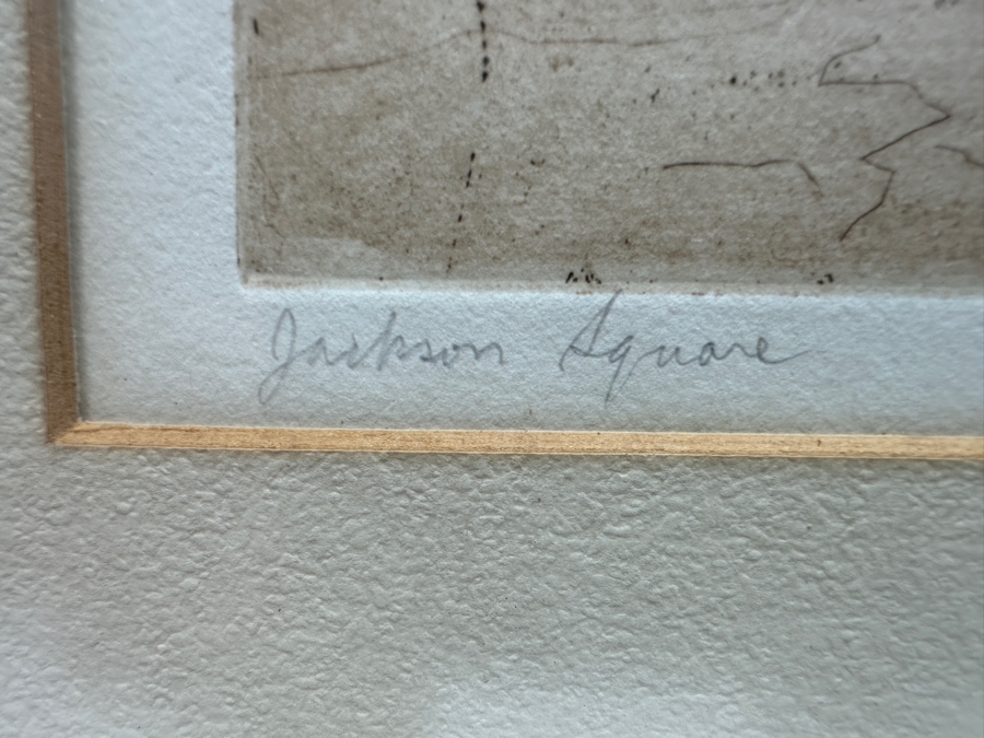 S. Raymond Etching Titled 'Jackson Square' Pencil Signed And Numbered 34 Of 75 7 X 9 Framed 14.5 X 18.5 [Photo 8]