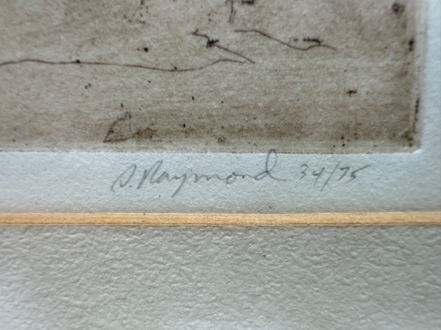 S. Raymond Etching Titled 'Jackson Square' Pencil Signed And Numbered 34 Of 75 7 X 9 Framed 14.5 X 18.5 [Photo 9]