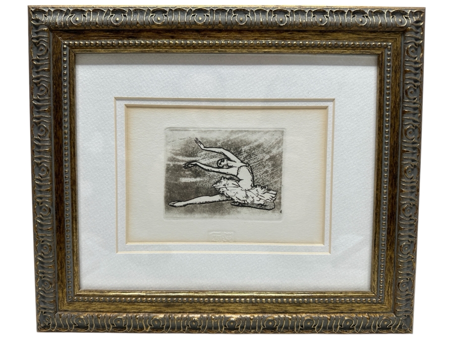 Just Added - Ballerina Etching 6.5 X 4.5 Framed 12.5 X 11 [Photo 2]