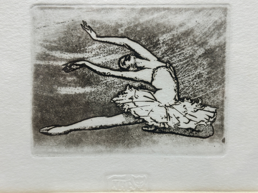 Just Added - Ballerina Etching 6.5 X 4.5 Framed 12.5 X 11 [Photo 4]